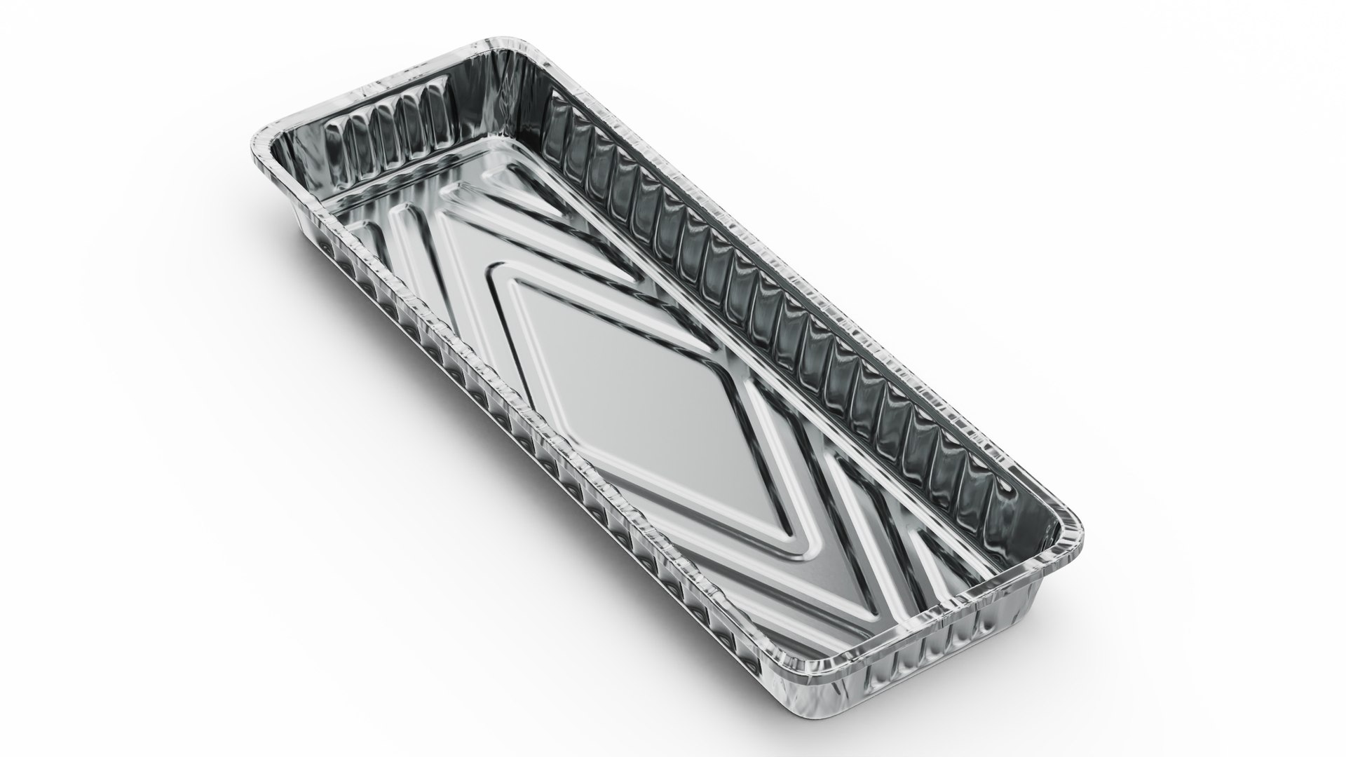 Aluminum Foil Pan 30x10x3cm 3D model preview