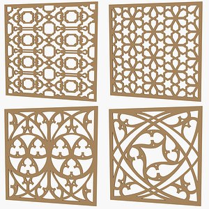 set decorative panels 3d model