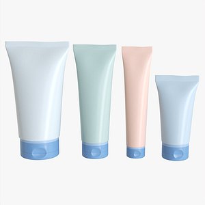 3D model Cosmetics tube set 01 mockup