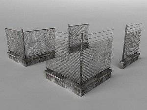 3d model of fence set