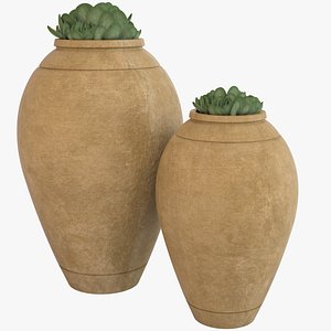 3d model decorative pot plant