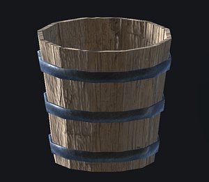 wooden basket bucket model