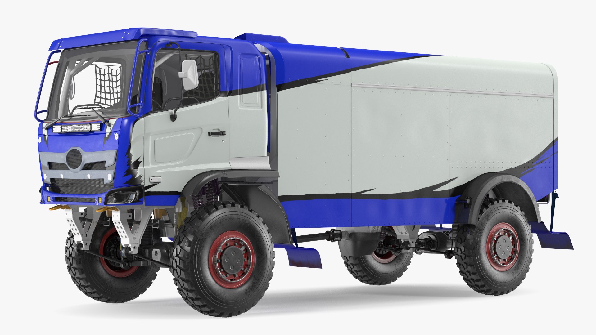 Rally Truck Dakar Blue Simple Interior 3D model preview