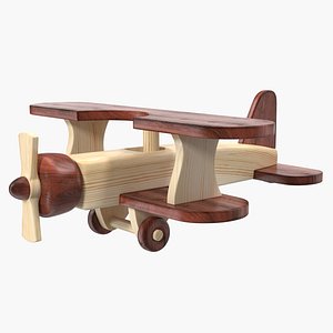 wooden airplane toy 3D model