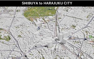 Shibuya-Harajuku city 3D model 3D printer 3D