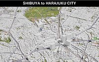 Shibuya-Harajuku city 3D model 3D printer