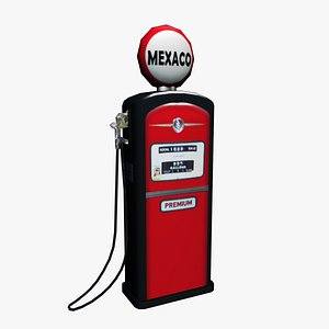 3d low-poly gas pump model
