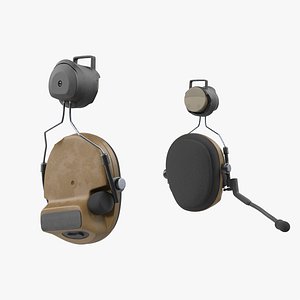 headset tactical helmet military 3D model