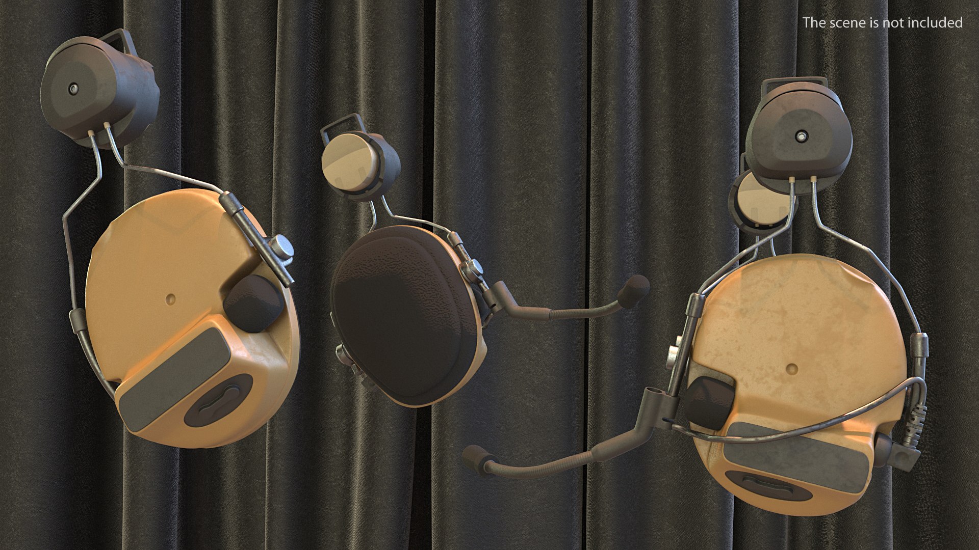 Headset for Tactical Helmet 3D model preview
