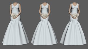 3D Model of Bride 2 with 3 body size ready for 3D Print