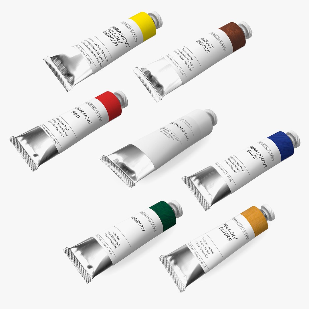 Oil Paint Tubes Collection 3 3D model preview
