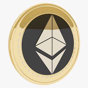 Ethereum Gold Cryptocurrency Gold Coin 3D
