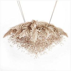 Hanging Installation Bouquet Dried Flowers Branch Lunaria pampas model