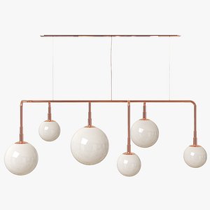 Pendant Lamp 6 White Spheres