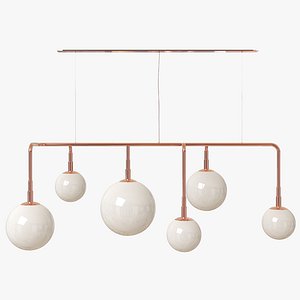 Pendant Lamp 6 White Spheres