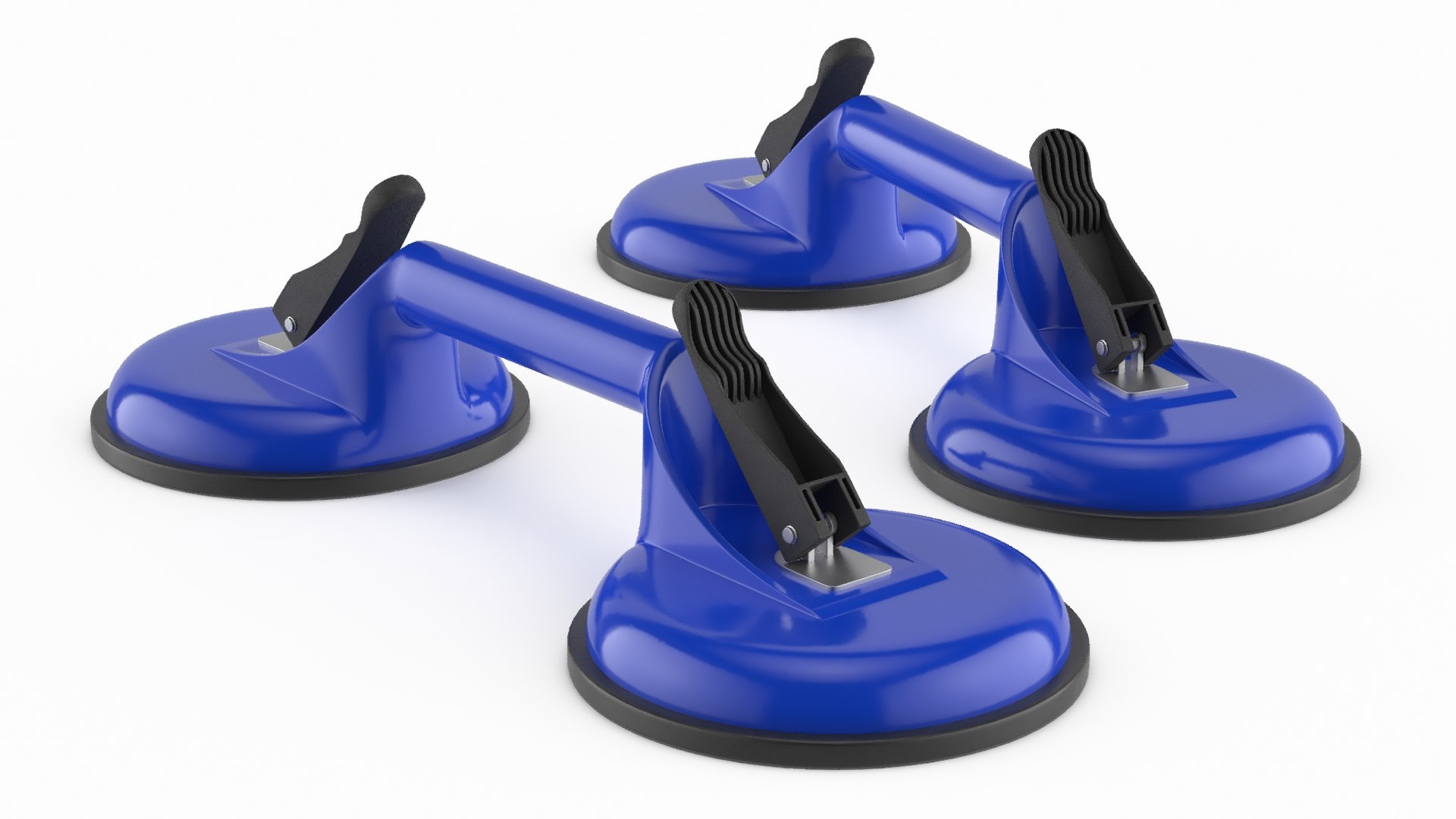 Glass Handling Vacuum Pad Tool Blue 3D model for industrial visualization, technical presentation, simulation, product rendering, and animation