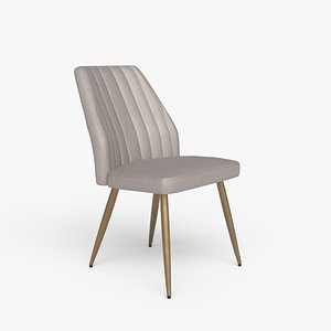 Leilani dining chair velvet pale grey 3D model