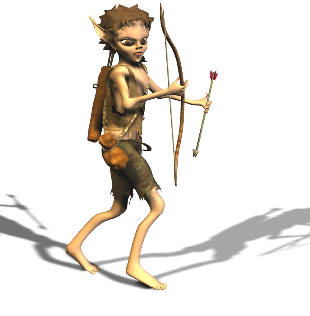 3d little woodland elf model