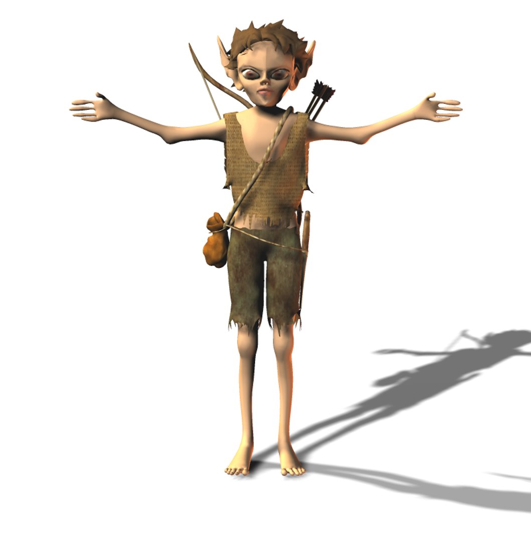 3d little woodland elf model