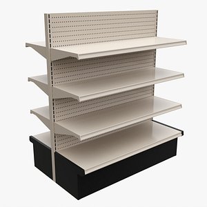 3D Store Shelving Double Sided Unit Small model