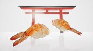 Nigiri Sushi Realistic Set 3D