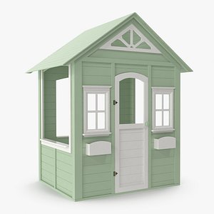 children house green modeled 3D