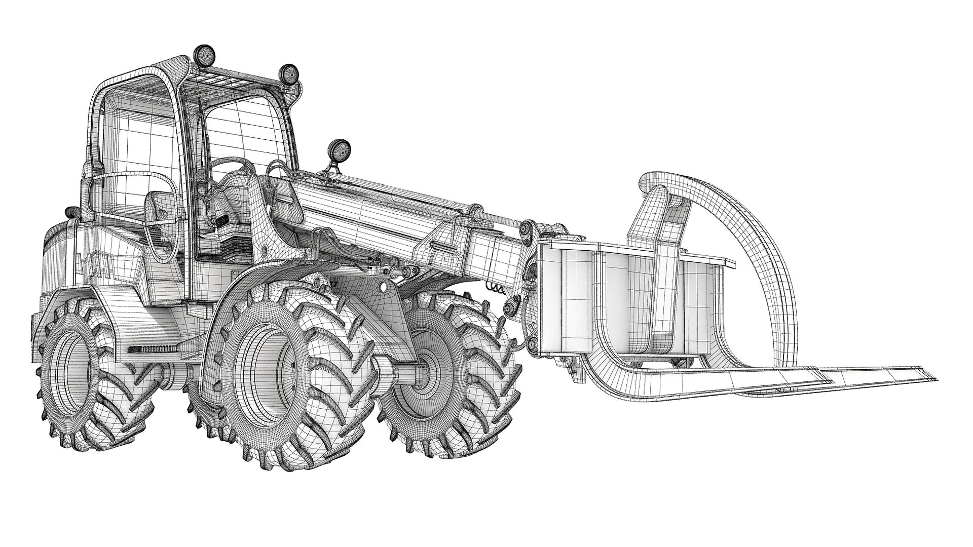 3D Telehandler Forklift Model - TurboSquid 2036549
