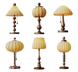 3D vintage table lamp model