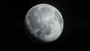 3D model photorealistic moon 2k