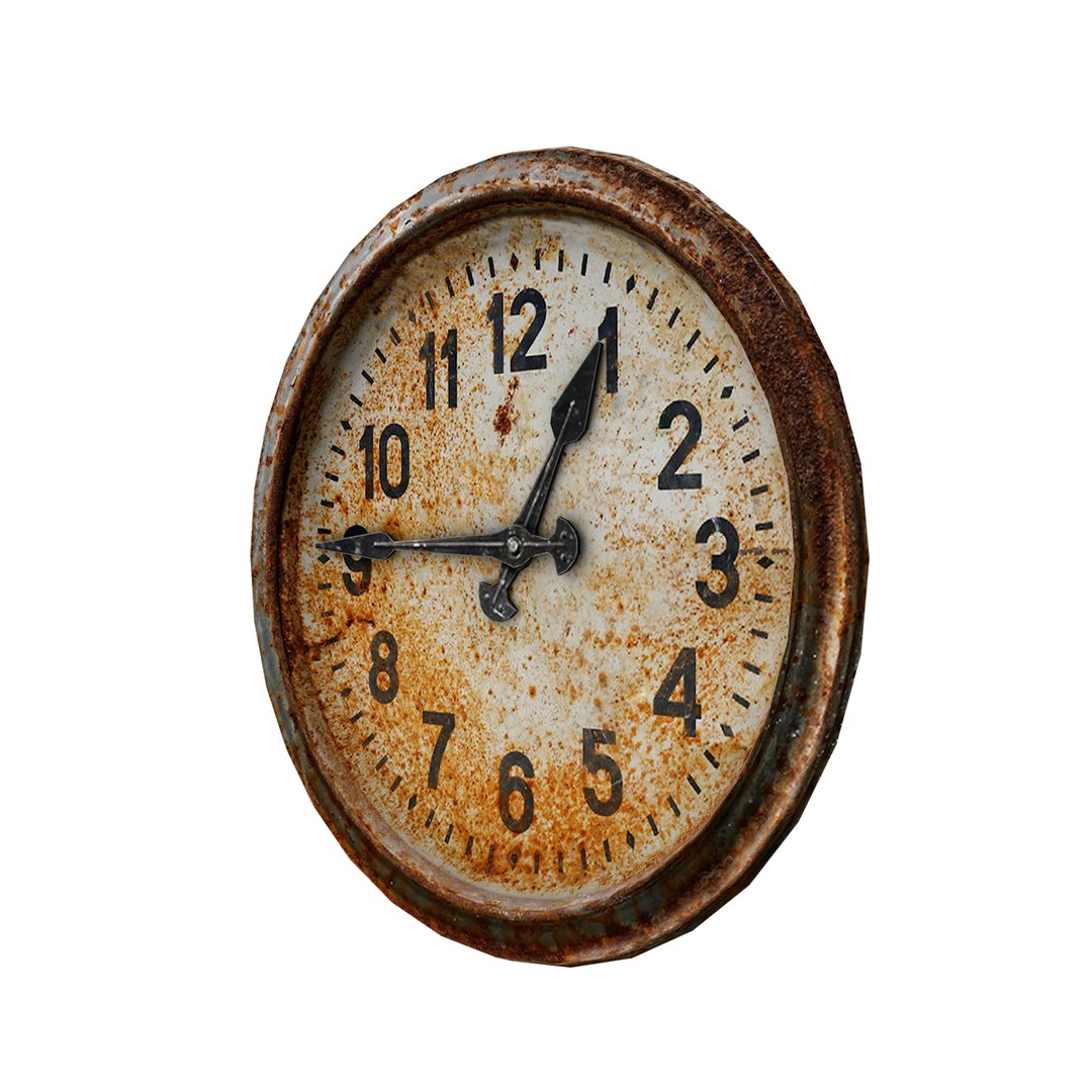 3D Rusty Old Clock - TurboSquid 1539121