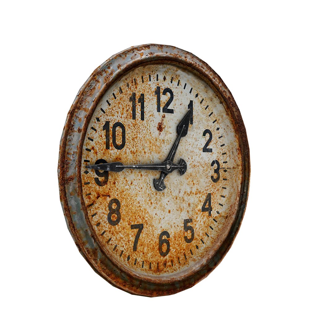 3D Rusty Old Clock - TurboSquid 1539121