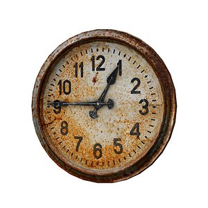 3D rusty old clock