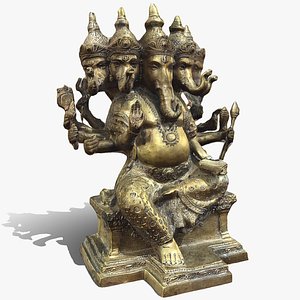 3D Ganesha 5 Heads