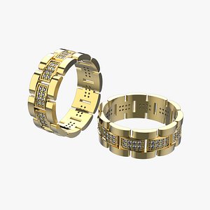 3D model Wedding Rolex-like ring 18-23 sizes R31 3D print model