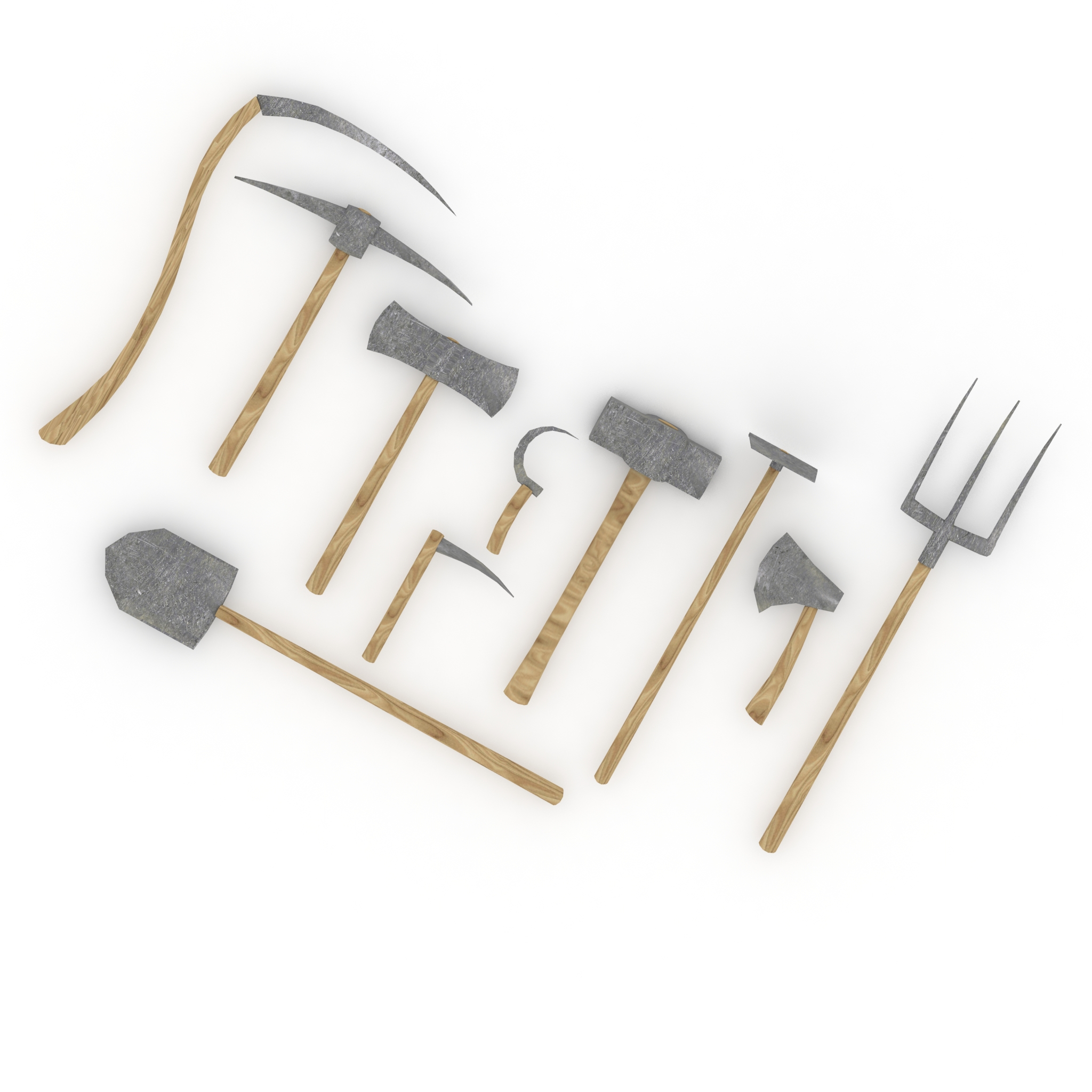 Medieval farming tools 3D - TurboSquid 1702249