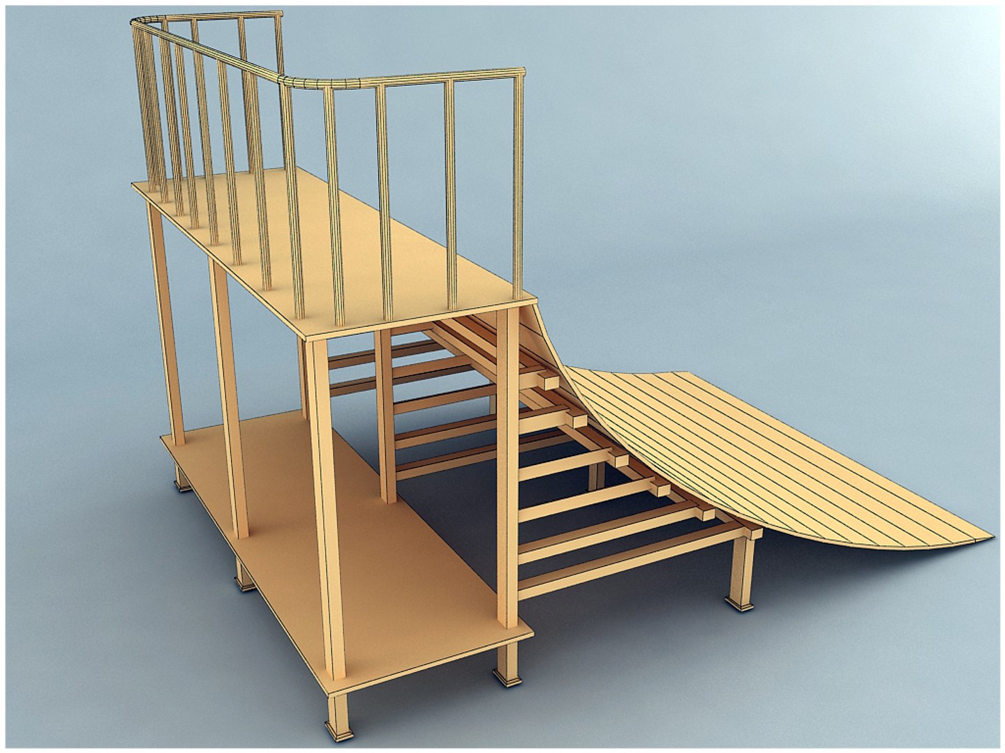 skate ramps 3d max