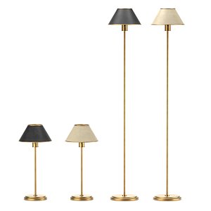 Pottery Barn Ford Table and Floor Lamps 3D model