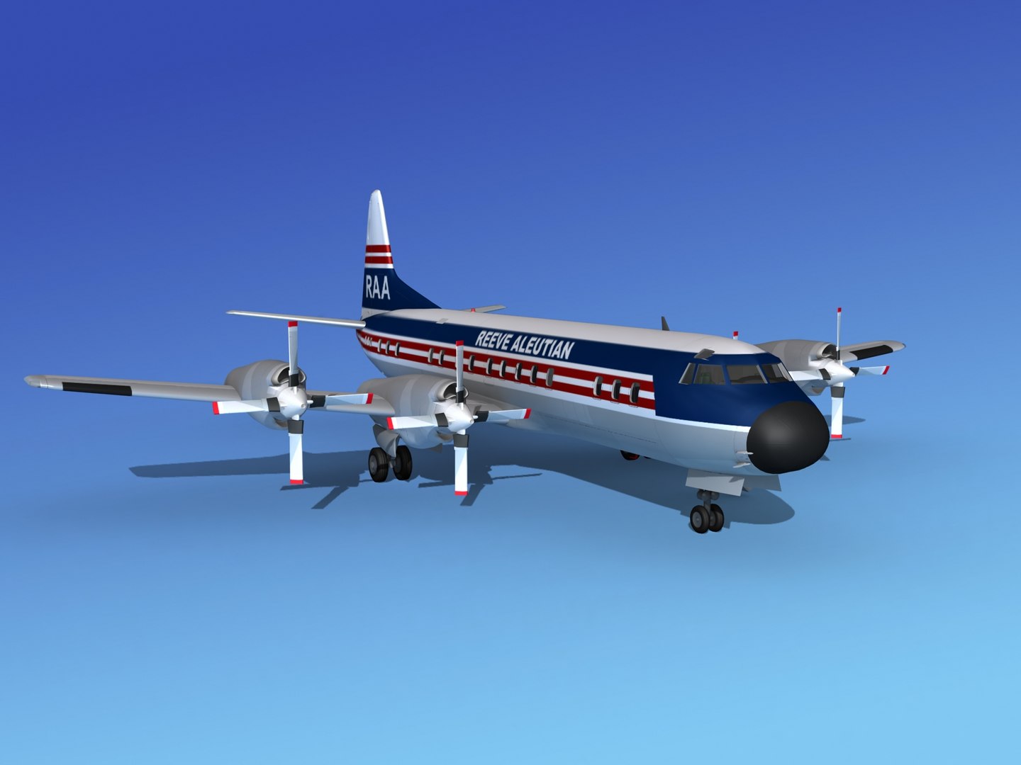 propellers l188 electra lockheed 3d model