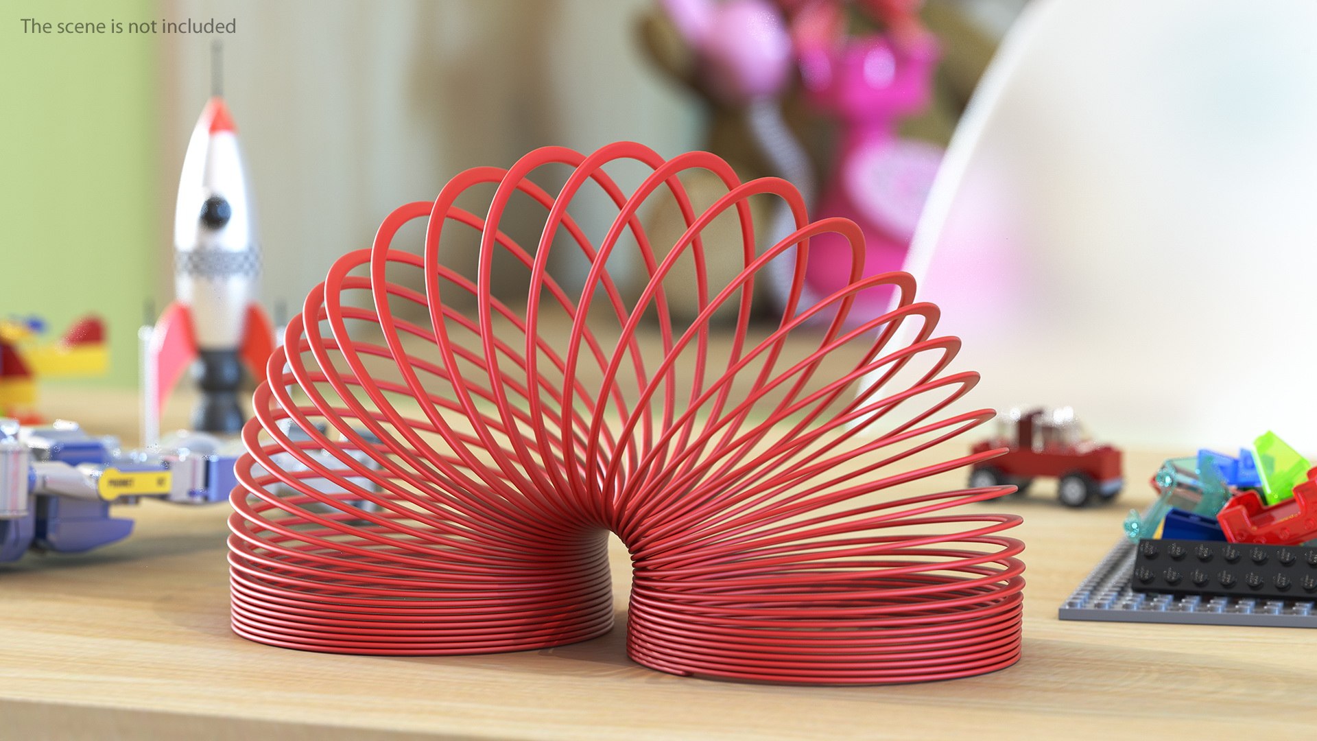 Plastic Toy Spring Curved 3D model preview