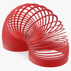 3D model plastic toy spring curved