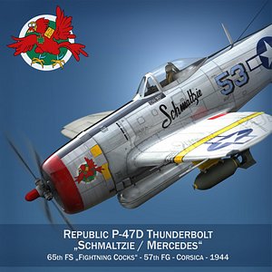 3d republic p-47 thunderbolt - model