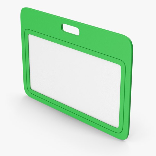 3D Green ID Badge model