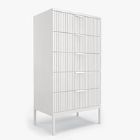 furniture chest of drawers five fluted design white