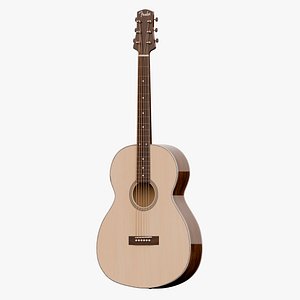 Acoustic guitar jumbo model PBR 3D model