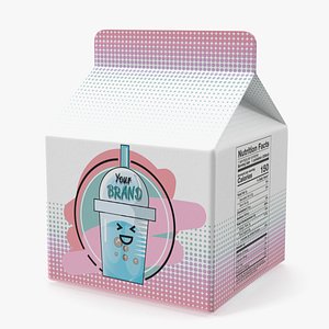 3D Gable Top Carton Package Mockup Pink model