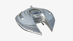 3D Alien Spaceship UFO D01 Steel - Sci Fi Spacecraft Design model