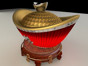 chinese gold ingot 3D
