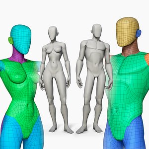 Male and female stylized basemesh model