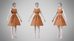 Dress 33 Amber Thread Brocade