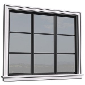 Aluminium facade Window 3D model